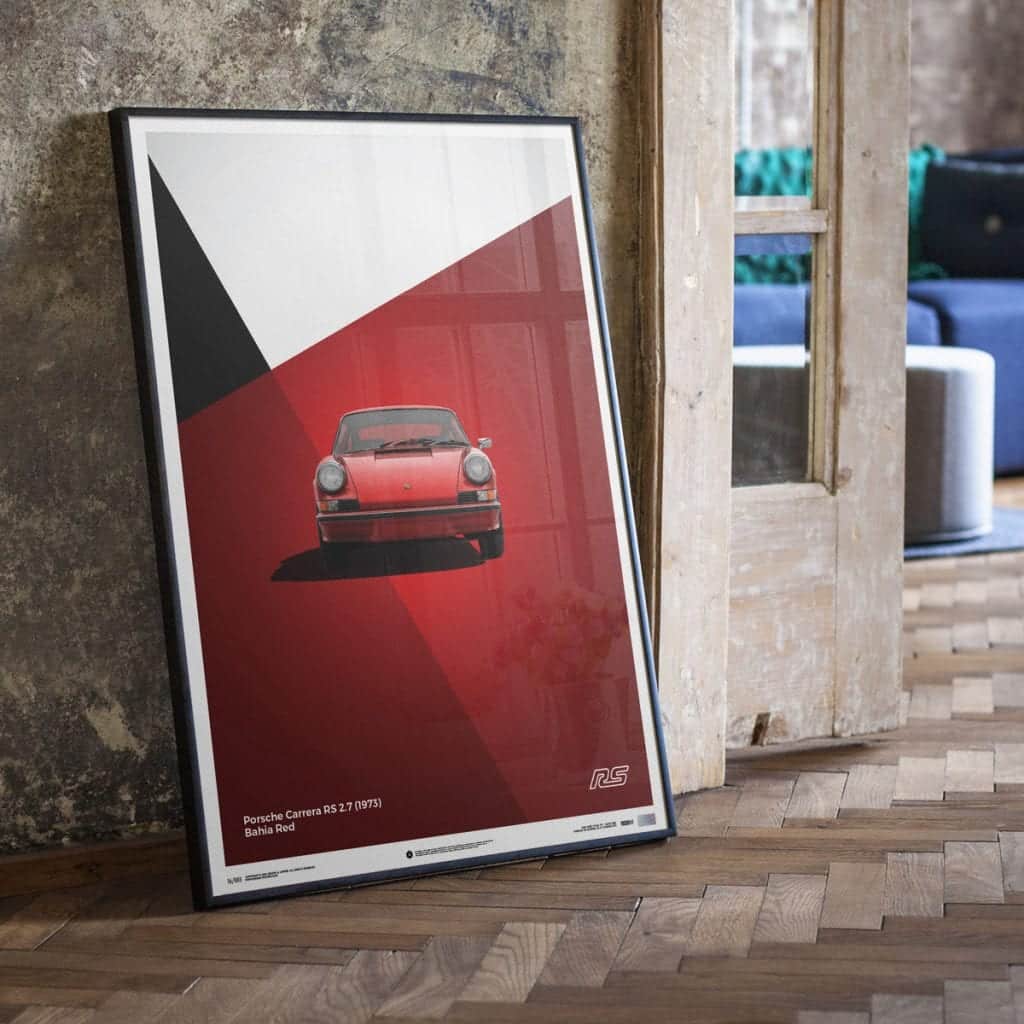 Porsche 911 RS Red 1973 Automobilist Limited Edition Poster