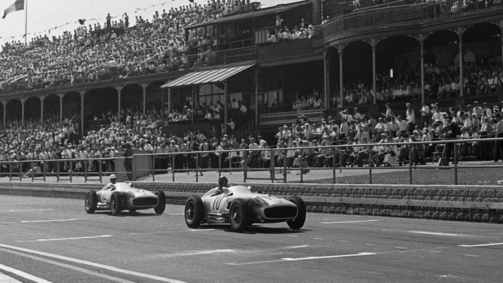 1955 British GP Fangio and Moss