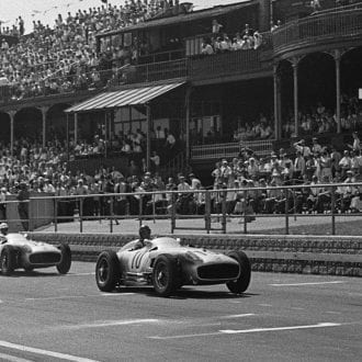 1955 British GP Fangio and Moss