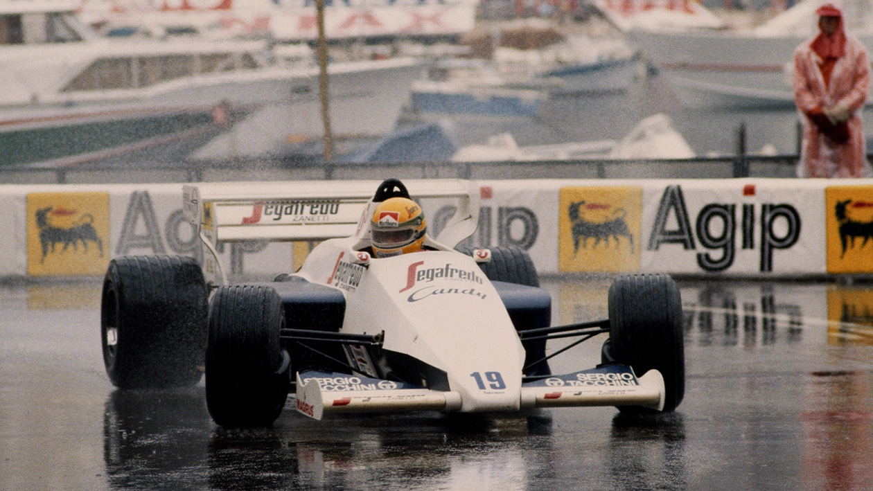 Ayrton Senna in Toleman at 1984 Monaco GP