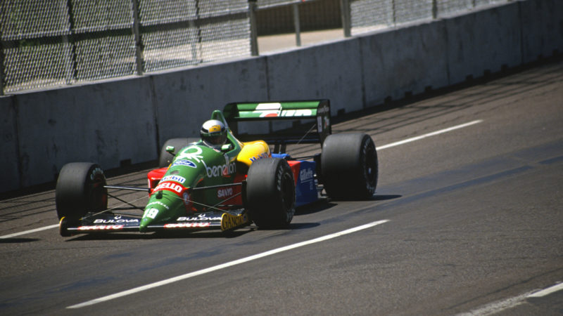 Benetton of Alessandro Nannini in the 1989 US Grand Prix