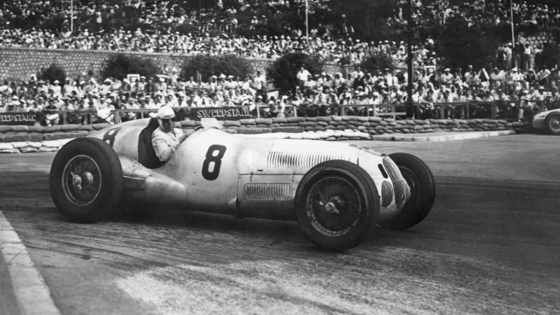 Rudolf Caracciola in action