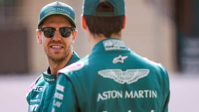 Sebastian Vettel in Aston Martin race suit