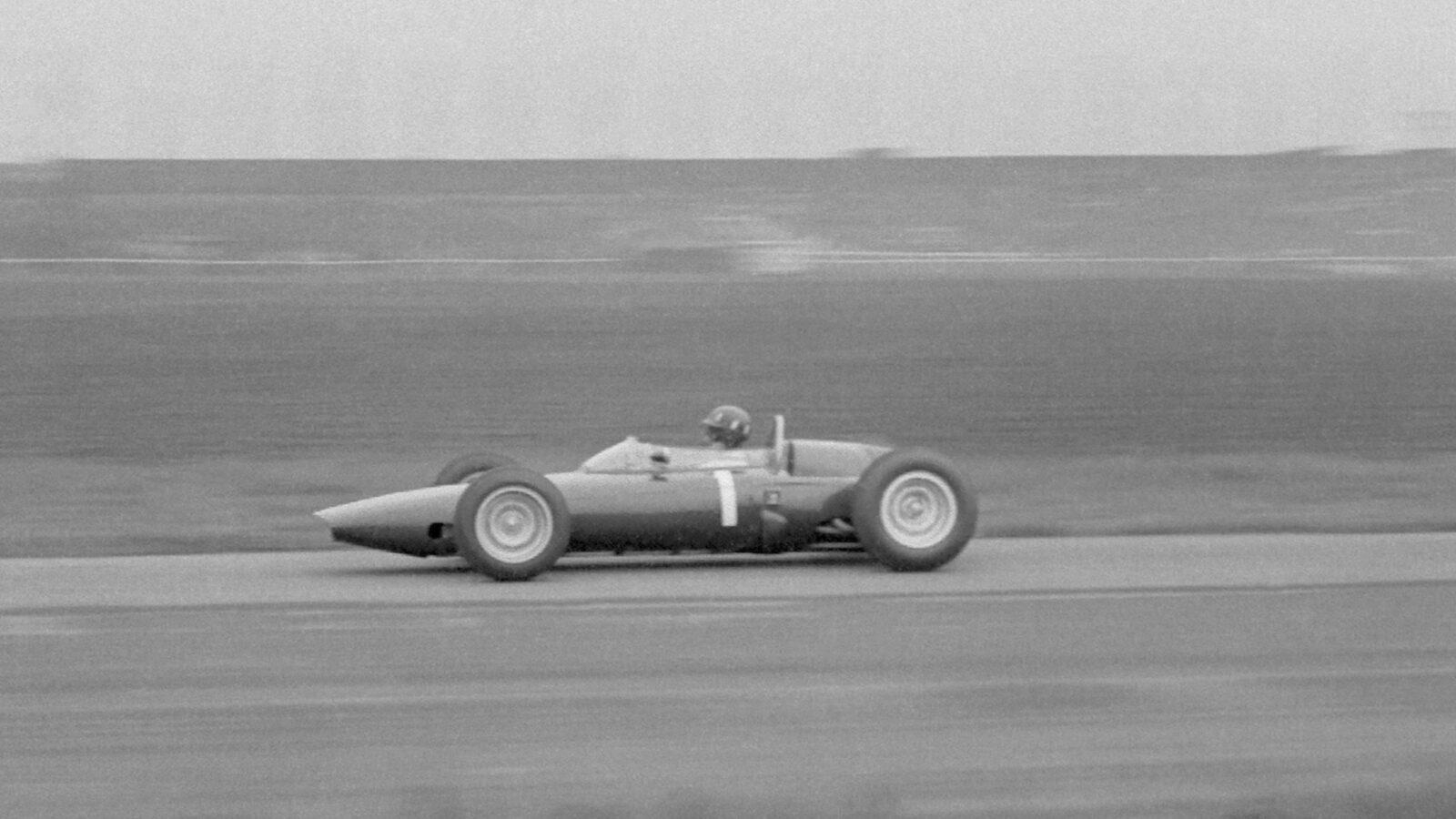 Side view of Graham Hill in non championship 1963 F1 race