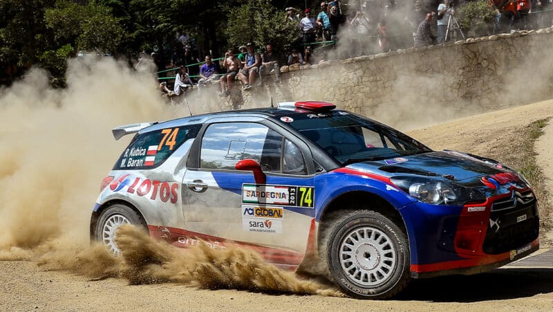 Citroen of Robert Kubica leaves a trail of dust in 2013 European Rally Championship