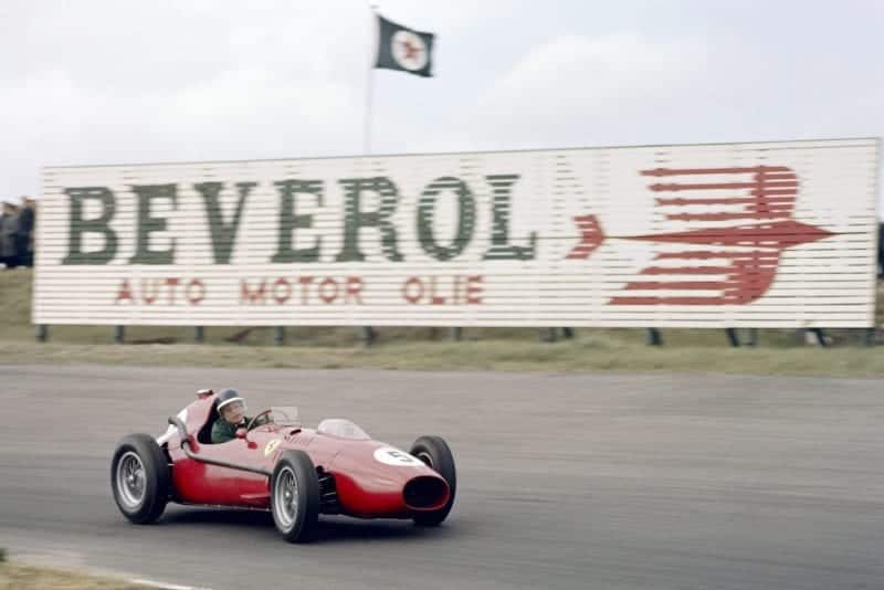 Mike hawthorn piloting his Ferrari D246.