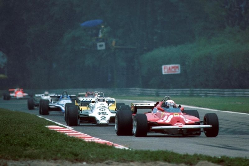 Didier Pironi (Ferrari 126 CK) leads Carlos Reuteman.