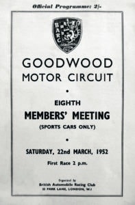 1952 Goodwood Members Meeting Programme