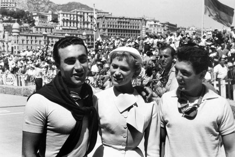 Eugenio Castellotti and Cesare Perdisa are congratulated after the race