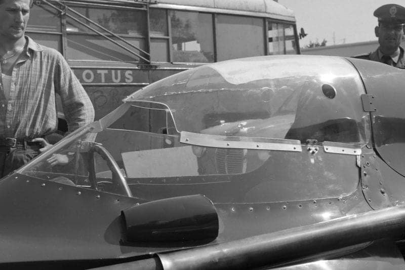 Close-up of the experimental Vanwall closed cockpit