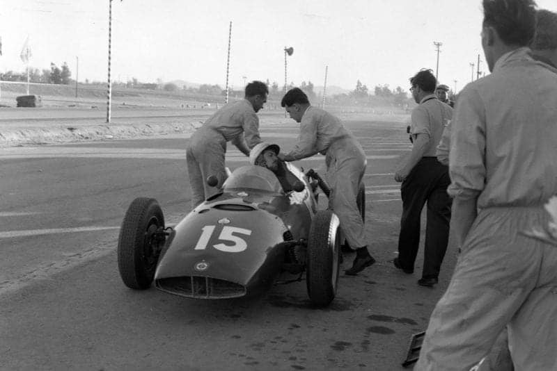 Bonnier makes a stop at the BRM pits