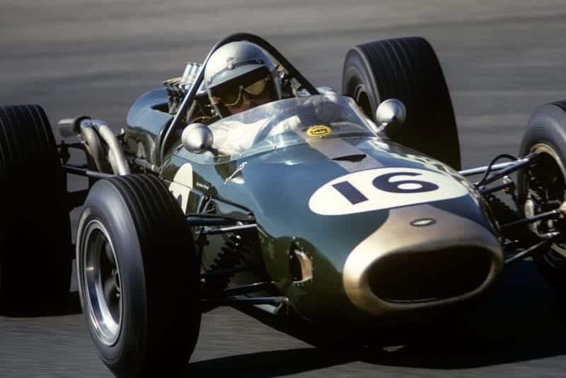 Jack Brabham, Brabham-Repco BT19, Grand Prix of the Netherlands, Circuit Park Zandvoort, 24 July 1966. A magnificent four wheel drift for Jack Brabham in the famous Tarzan curve on the Zandvoort circuit during the 1966 Grand Prix of Netherlands. (Photo by Bernard Cahier/Getty Images)
