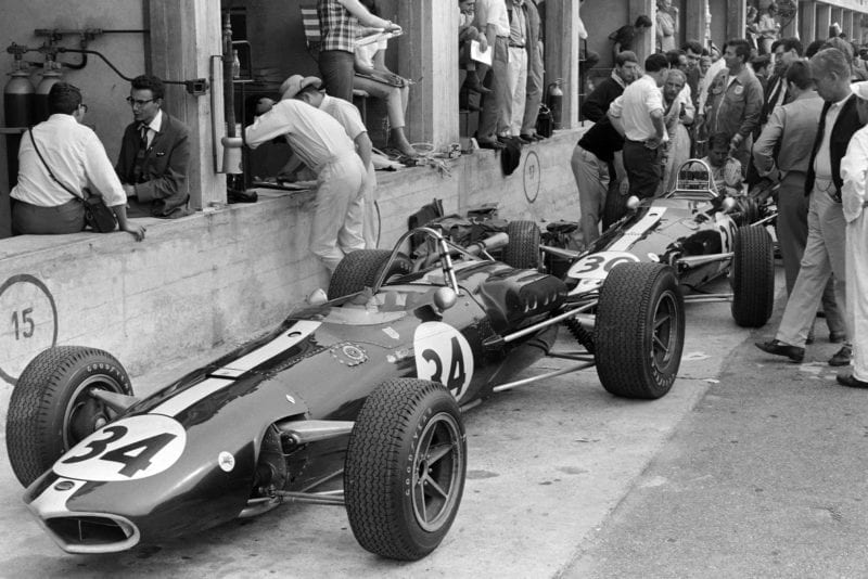 Phil Hill's Eagle T1G Climax, and Dan Gurney's Eagle T1G Weslake.