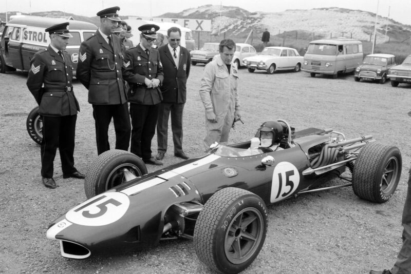 Dan Gurney, Eagle T1G Weslake in the paddock.