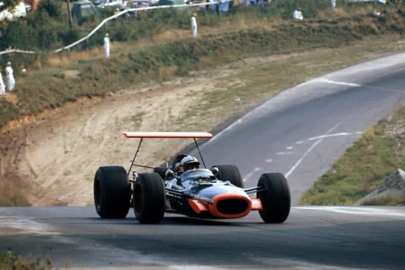 Pedro Rodriguez racing for BRM at the 1968 Canadian Grand Prix.