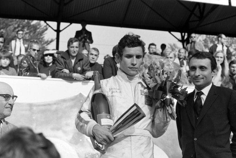 Jacky Ickx, 1st position, on the podium.