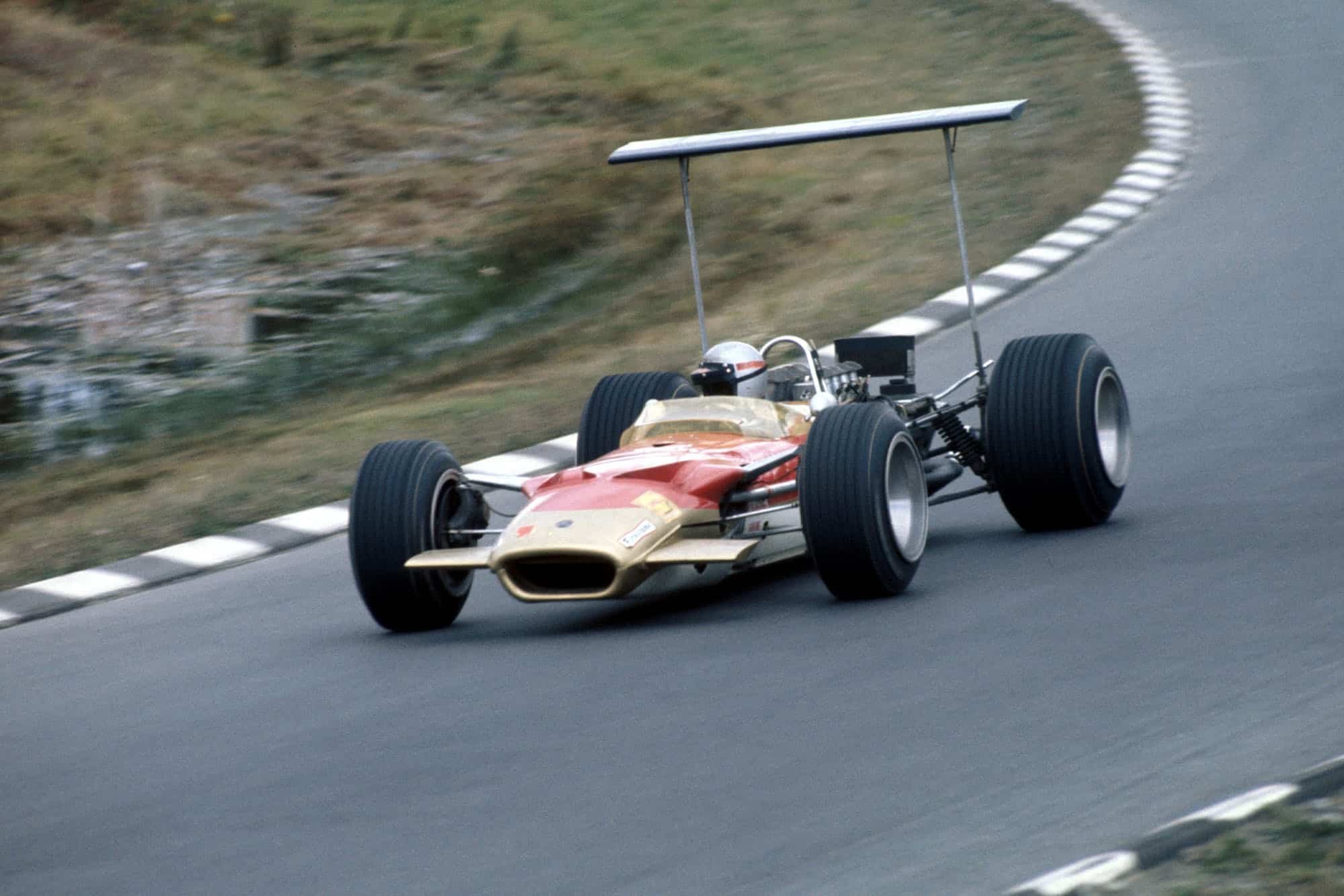 Mario Andretti in his Lotus at the 1968 United States Grand Prix
