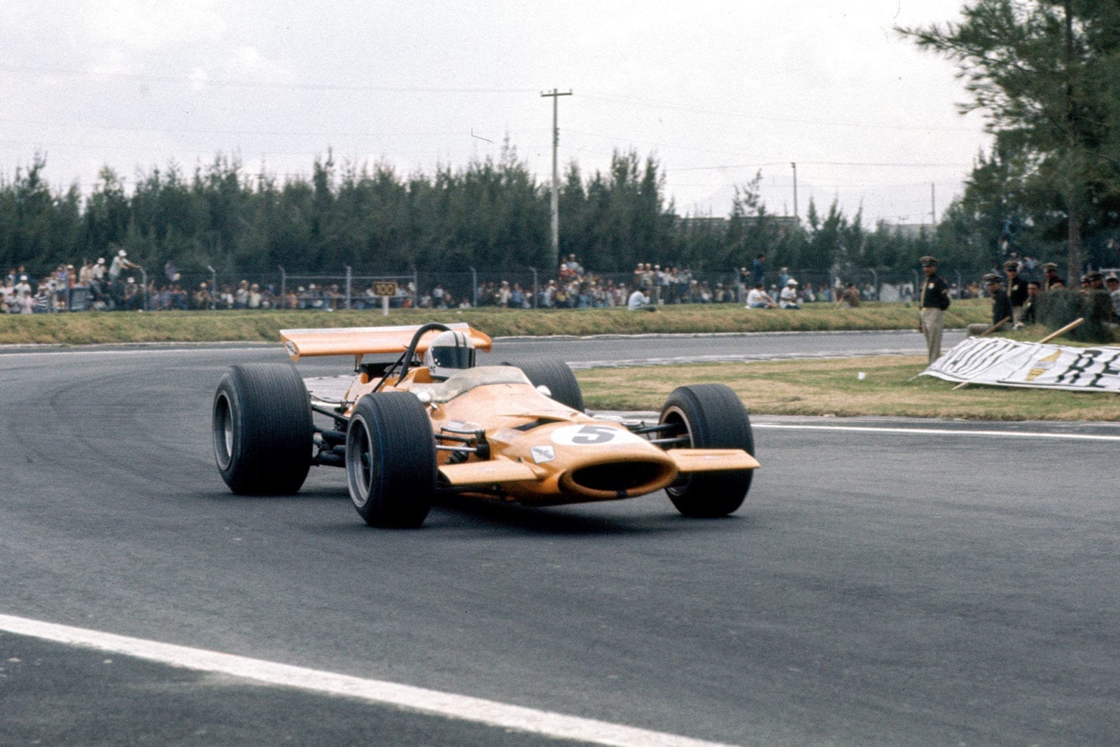Denny Hulme in his McLaren at the 1969 Mexican Grand Prix