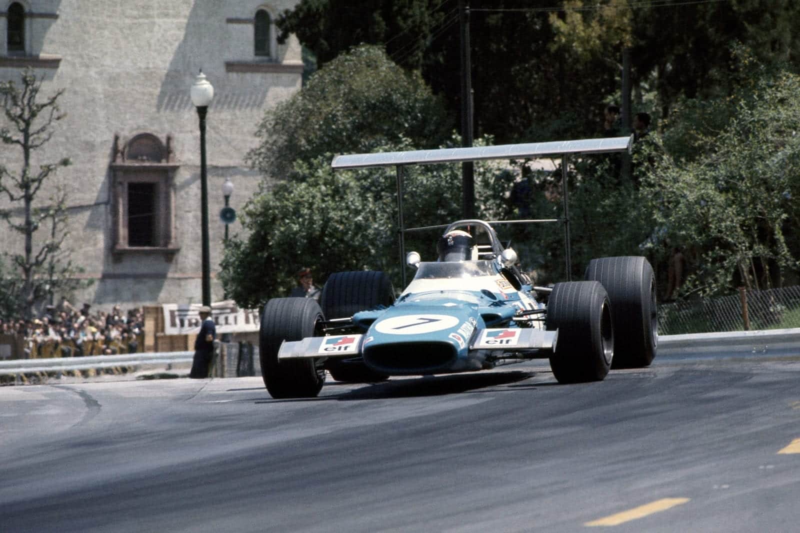 Jackie Stewart in his Matra at the 1969 Spanish Grand Prix.