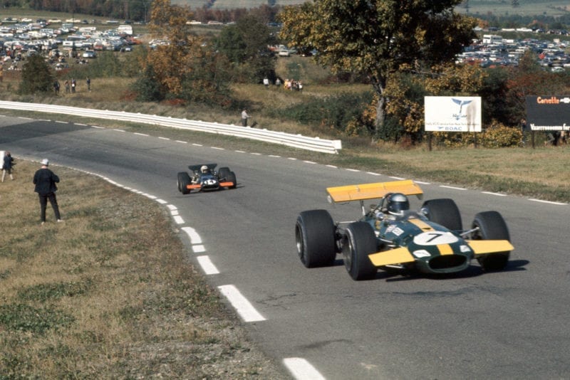 Jacky Ickx drivng for Brabham at the 1969 United States Grand Prix.