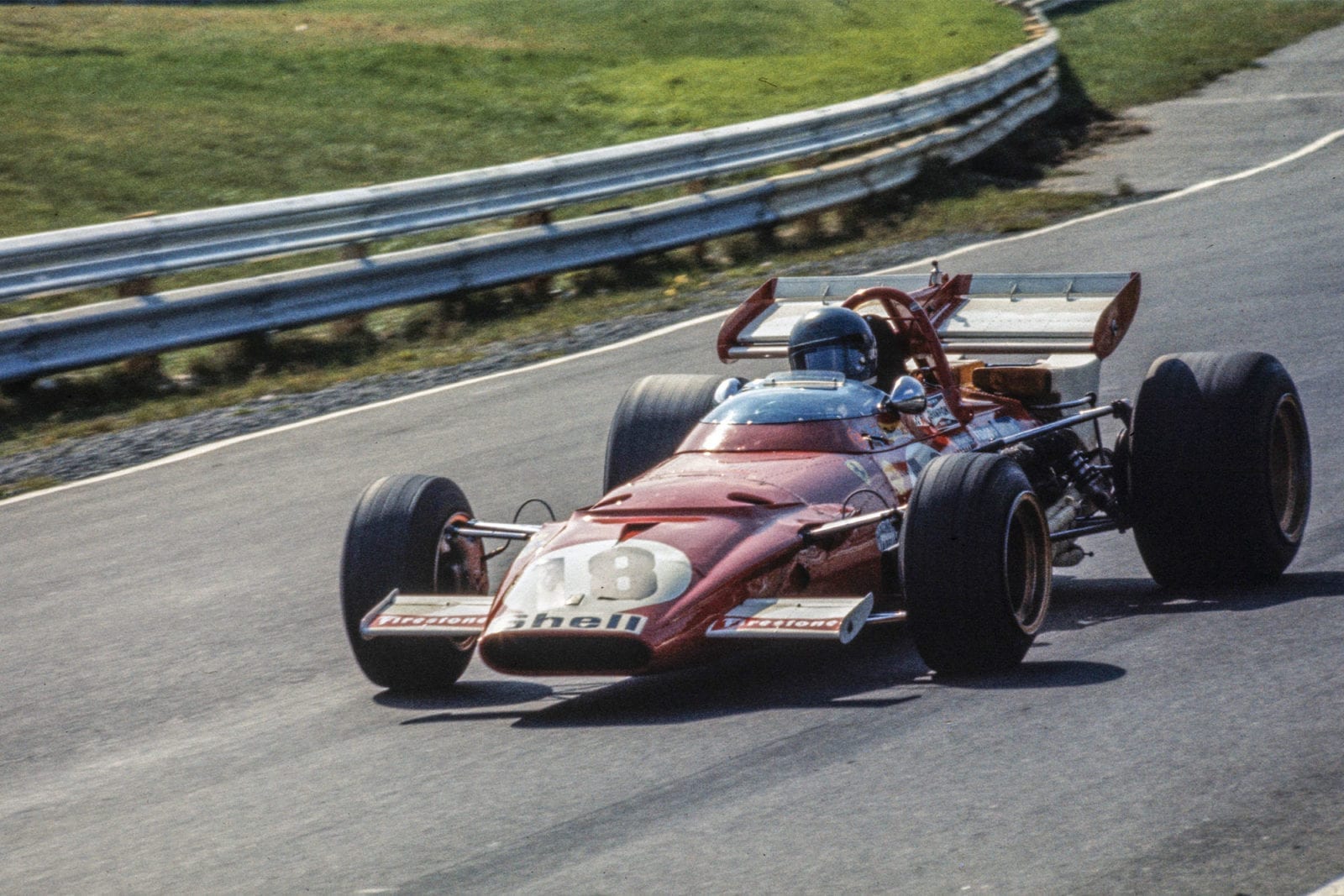 Jacky Ickx driving for Ferrari at the 1970 Canadian Grand Prix.