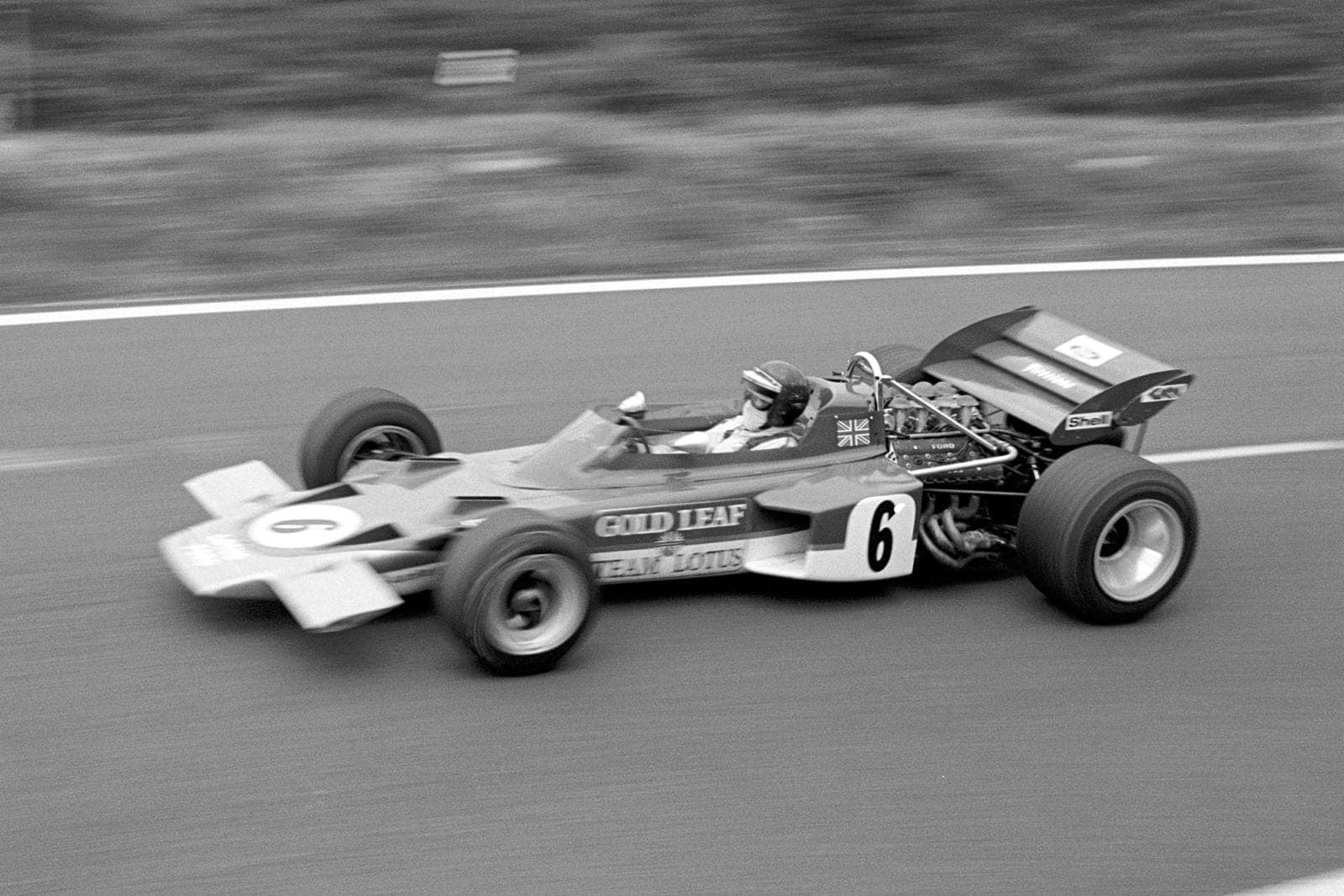 Jochen RIndt driving for Lotus at the 1970 French Grand Prix.