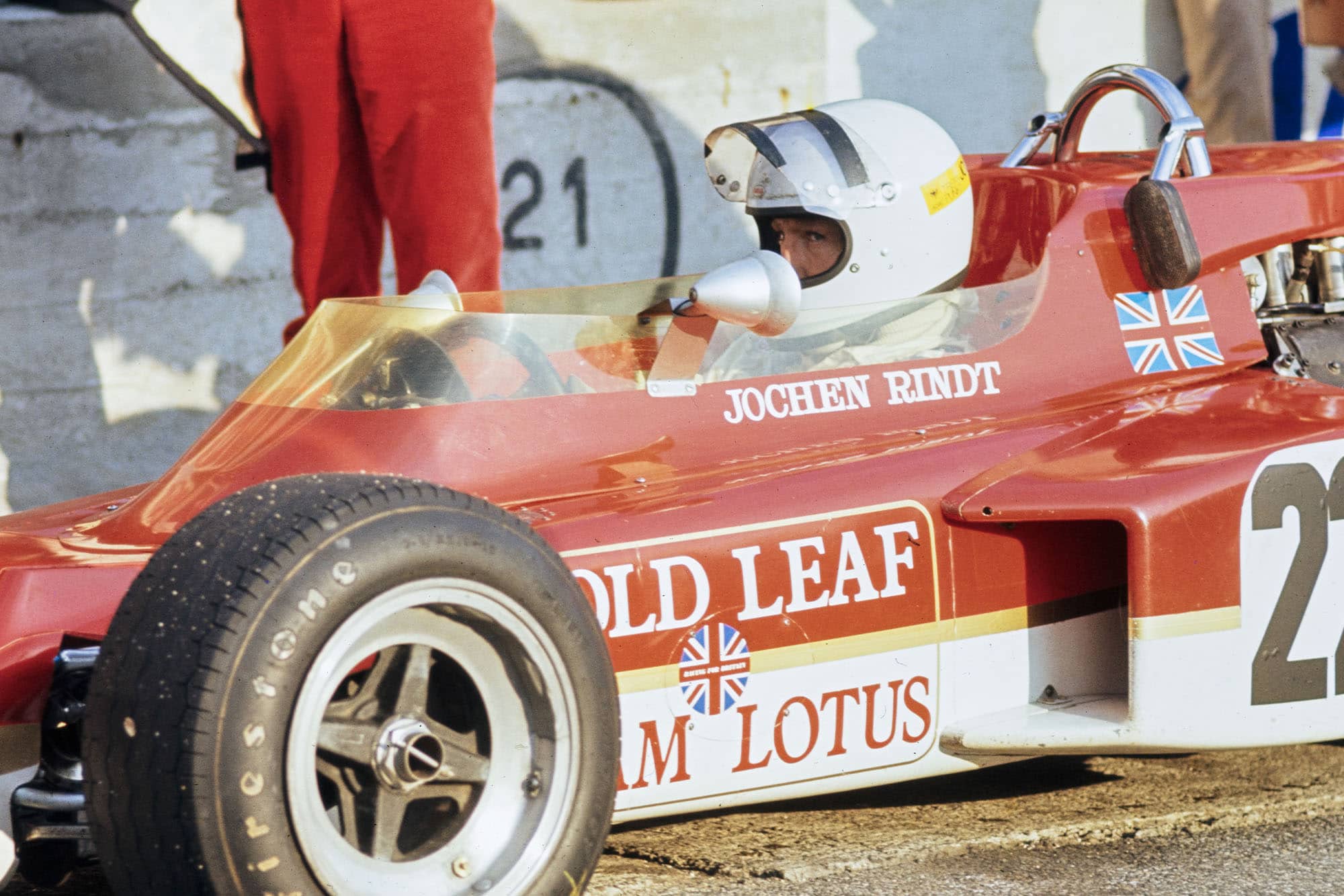 Jochen Rindt sits in his Lotus as he prepares to leave the pits at the 1970 Italian Grand Prix.