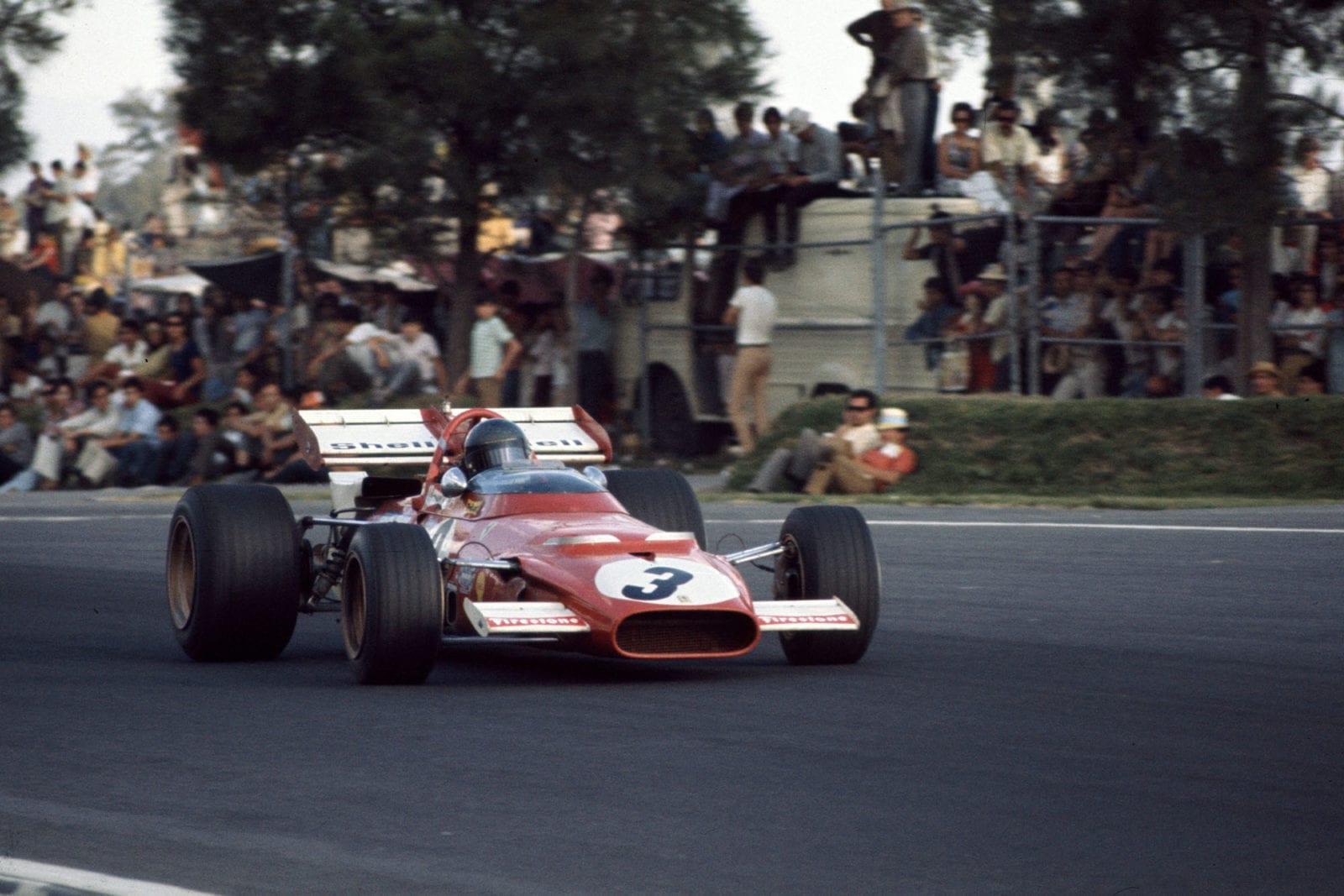 Jacky Ickx driving for Ferrari at the 1970 Mexican Grand Prix