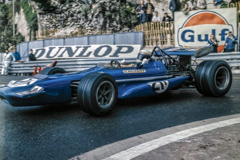 Jackie Stewart in his Tyrrell at the 1970 Monaco Grand Prix