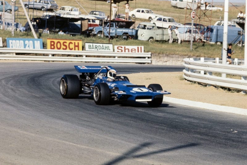 Jackie Stewart driving his Tyrrell March at the 1970 South African Grand Prix.