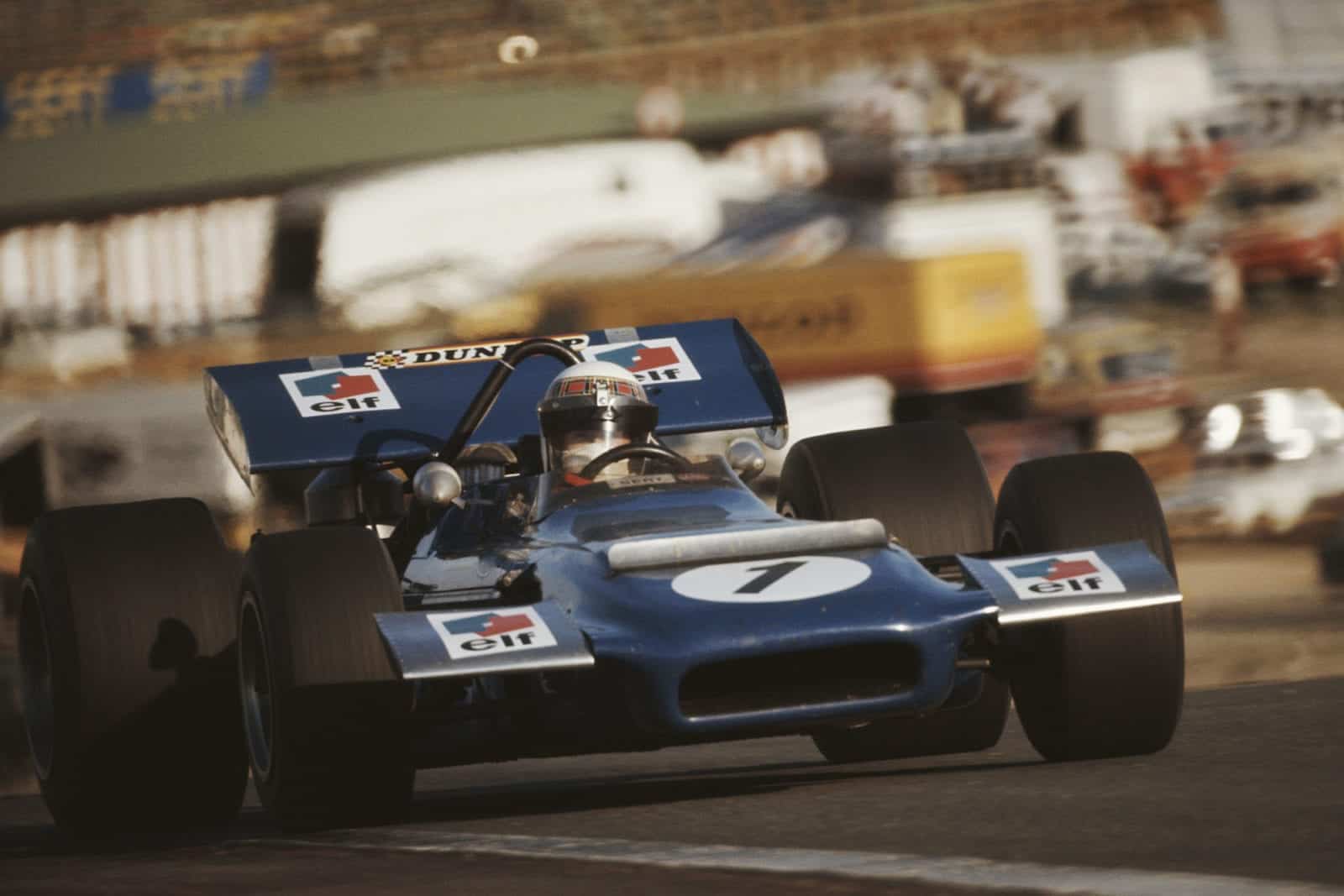 Jackie Stewart in his Tyrrell at the 1970 Spanish Grand Prix
