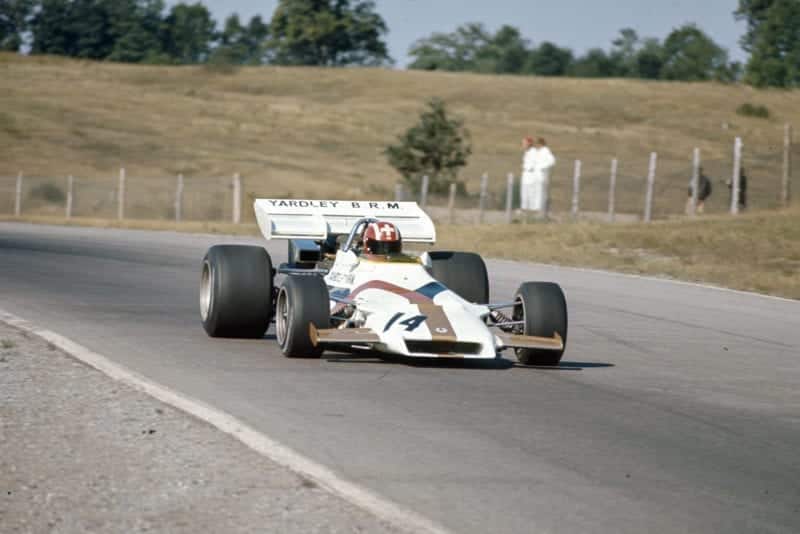 Jo Siffert taking a corner in his BRM at the 1971 Canadian Grand Prix.