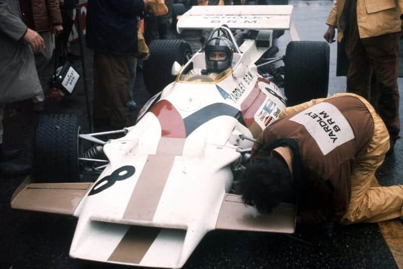 Pedro Rodriguez sits in his BRM at the 1971 Dutch Grand Prix.