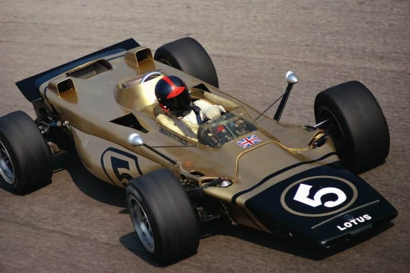 Emerson Fittipaldi driving the Lotus 56B turbine car at the 1971 Italian Grand Prix.