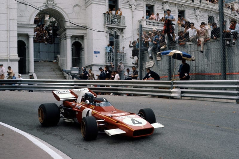 Jacky Ickx driving at the 1971 Monaco Grand Prix for Ferrari