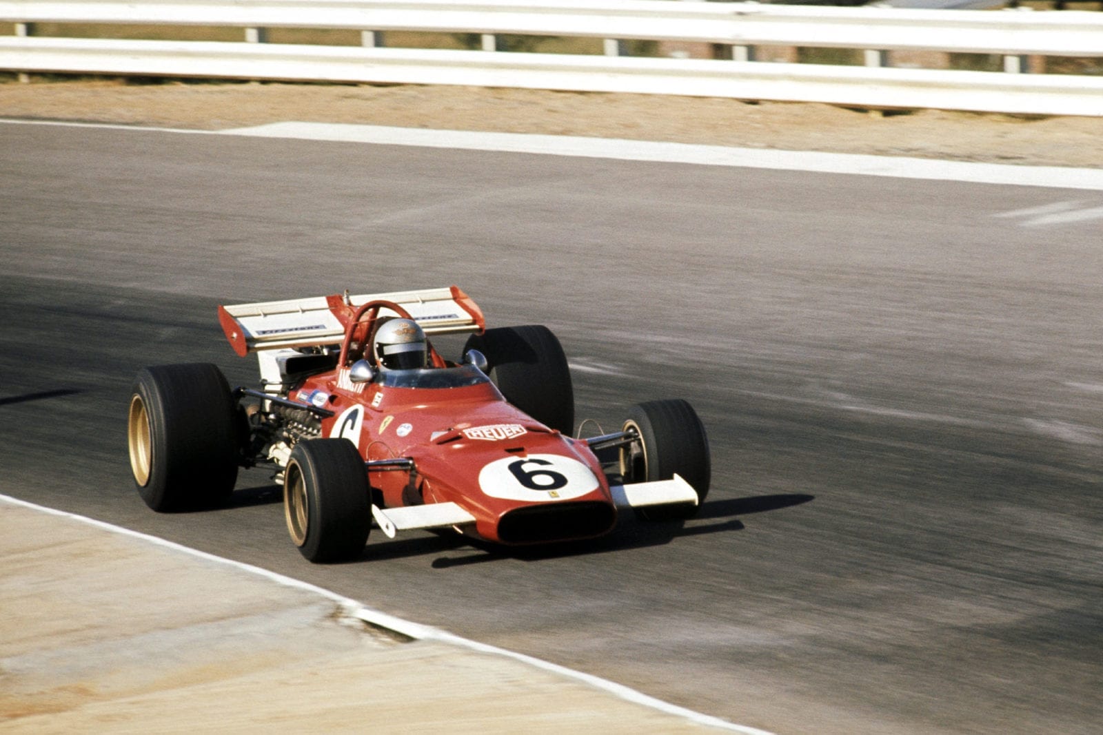 Mario Andretti driving for Ferrari at the 1971 South African Grand Prix.