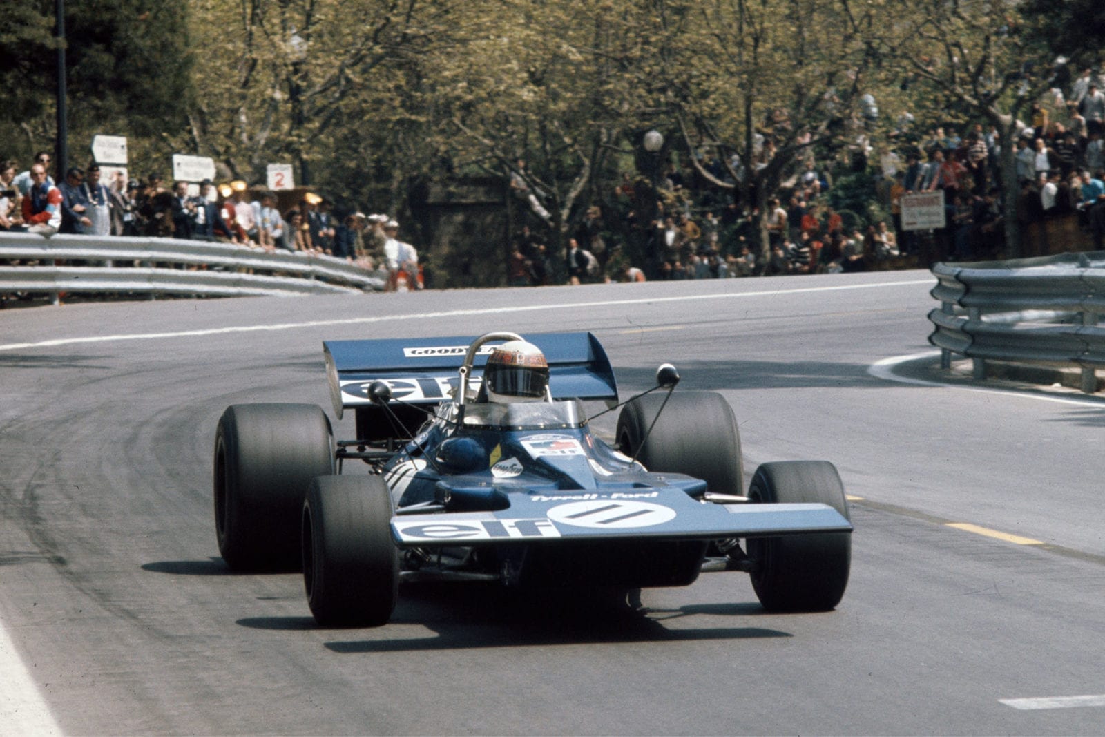 Jackie Stewart driving his Tyrrell at the 1971 Spanish Grand Prix