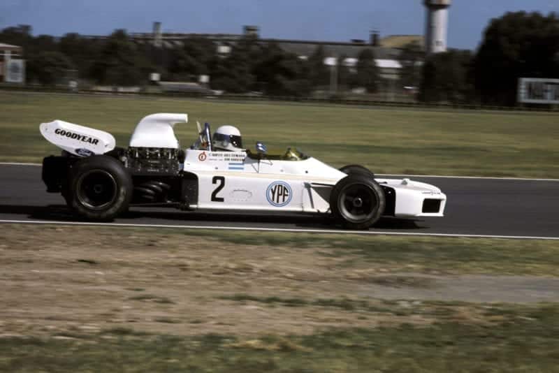 Carlos Reutemann driving at the 1972 Argentine Grand Prix for Brabham.