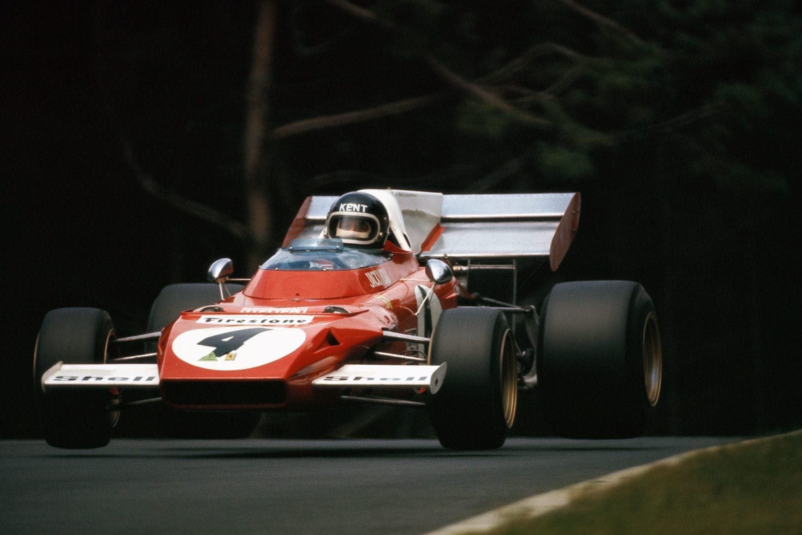 Jacky Ickx driving for Ferrari at the 1972 German Grand Prix.