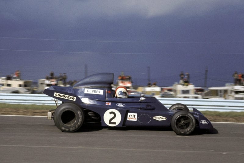 Francois Cevert driving for Tyrrell at the 972 US Grand Prix.