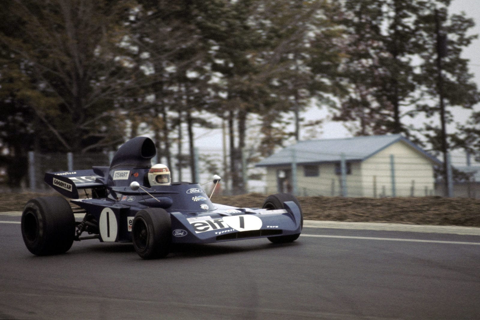Jackie Stewart driving for Tyrrell the 1972 United States Grand Prix, Watkins Glen.