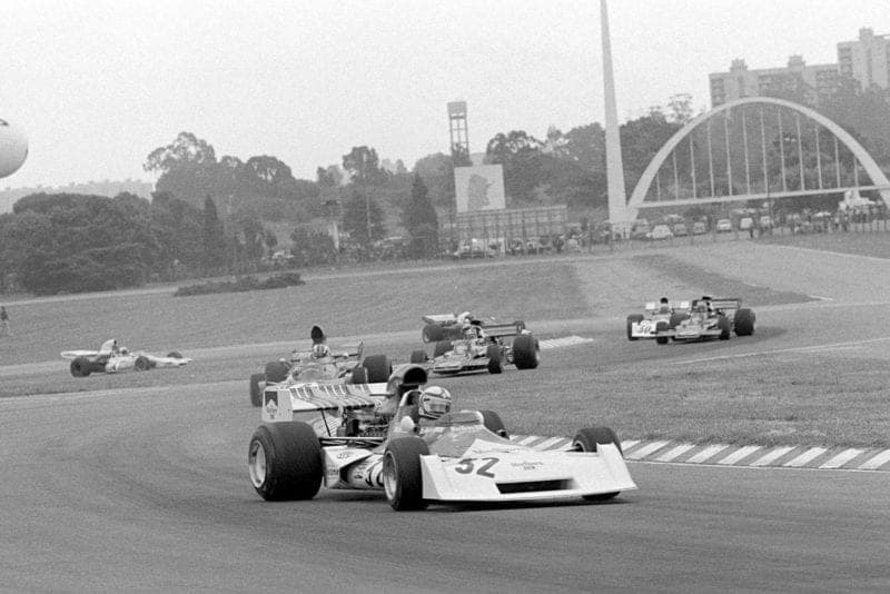 Clay Regazzoni(SUI) leads Francois Cevert(FRA), Emerson Fittipaldi(BRA) Ronnie Peterson(SWE) and Jean Pierre Beltoise(FRA)