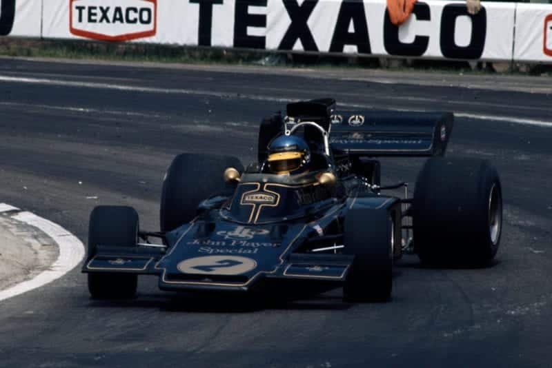 Ronnie Peterson driving for Lotus at the 1973 Belgian Grand Prix.