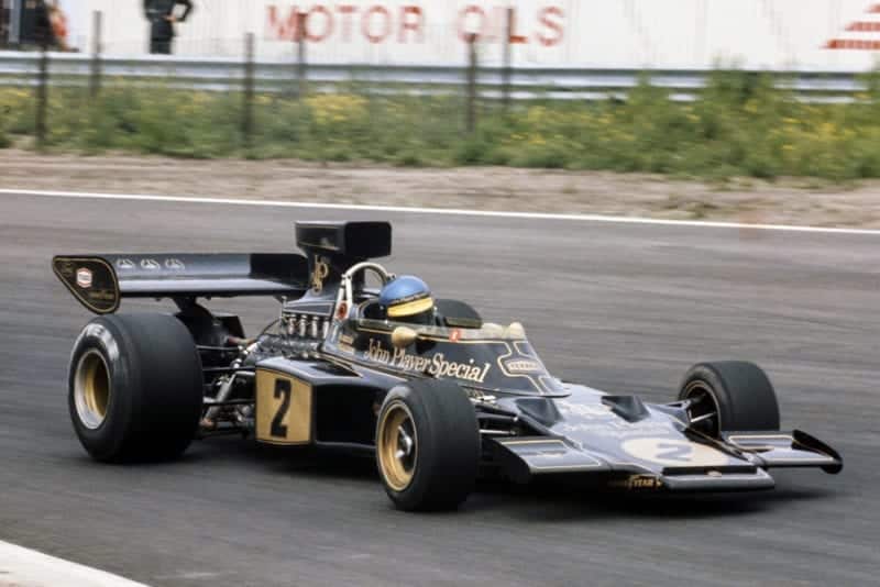 Ronnie Peterson racing for Lotus at the 1973 Dutch Grand Prix, Zandvoort.