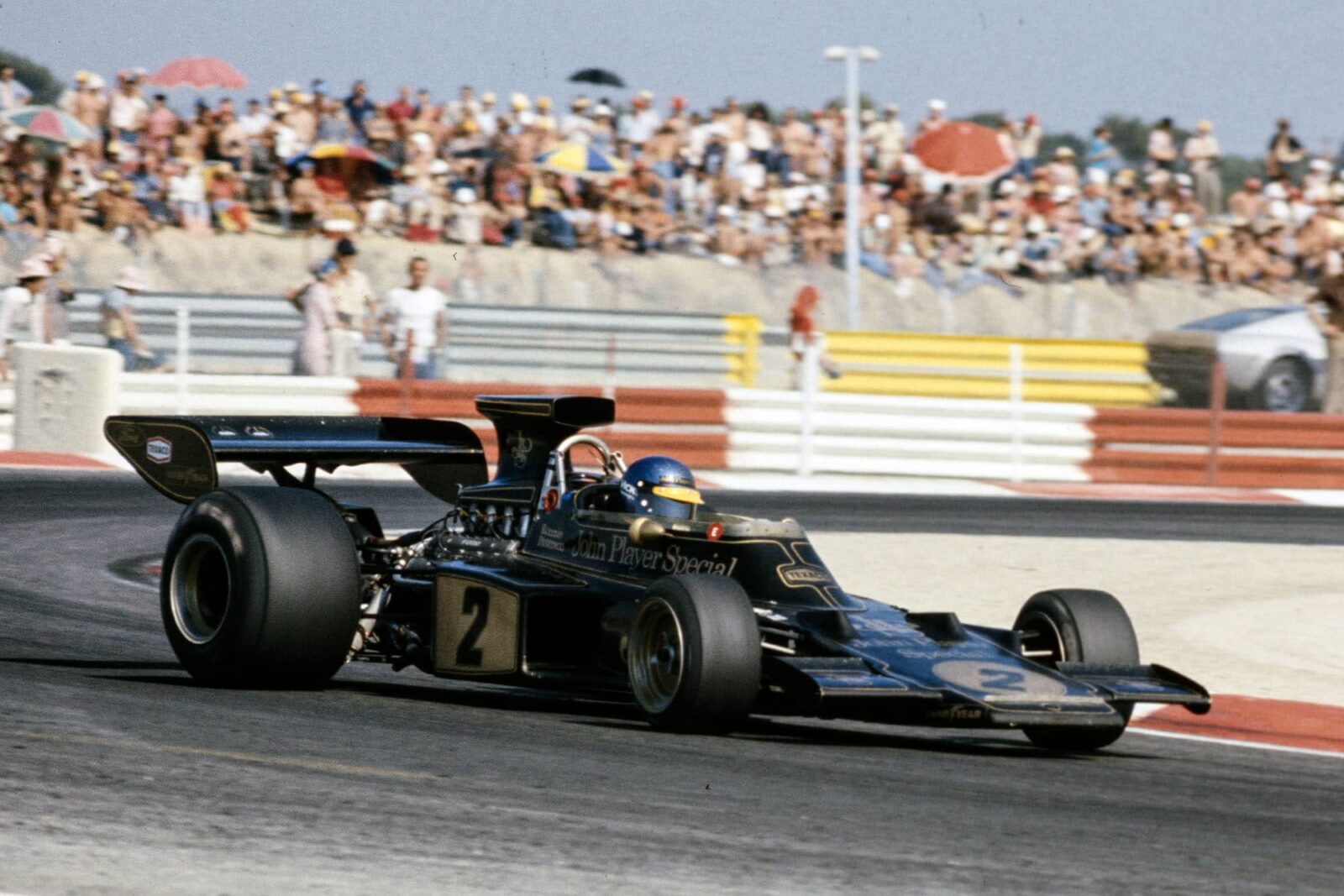 Ronnie Peterson driving at the 1973 French Grand Prix.