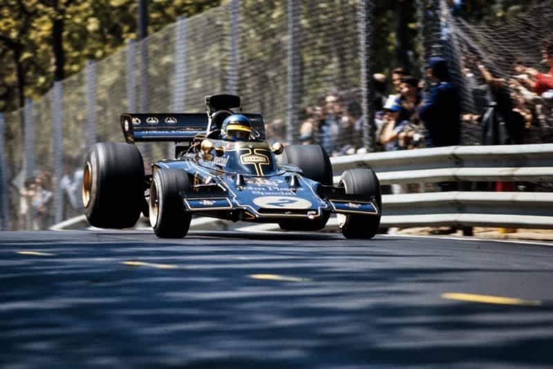 Ronnie Peterson driving for Lotus at the 1973 Spanish Grand Prix.