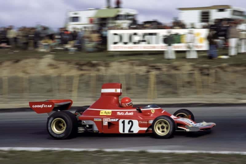 Niki Lauda competing for the Ferrari at the 1974 Canadian Grand Prix