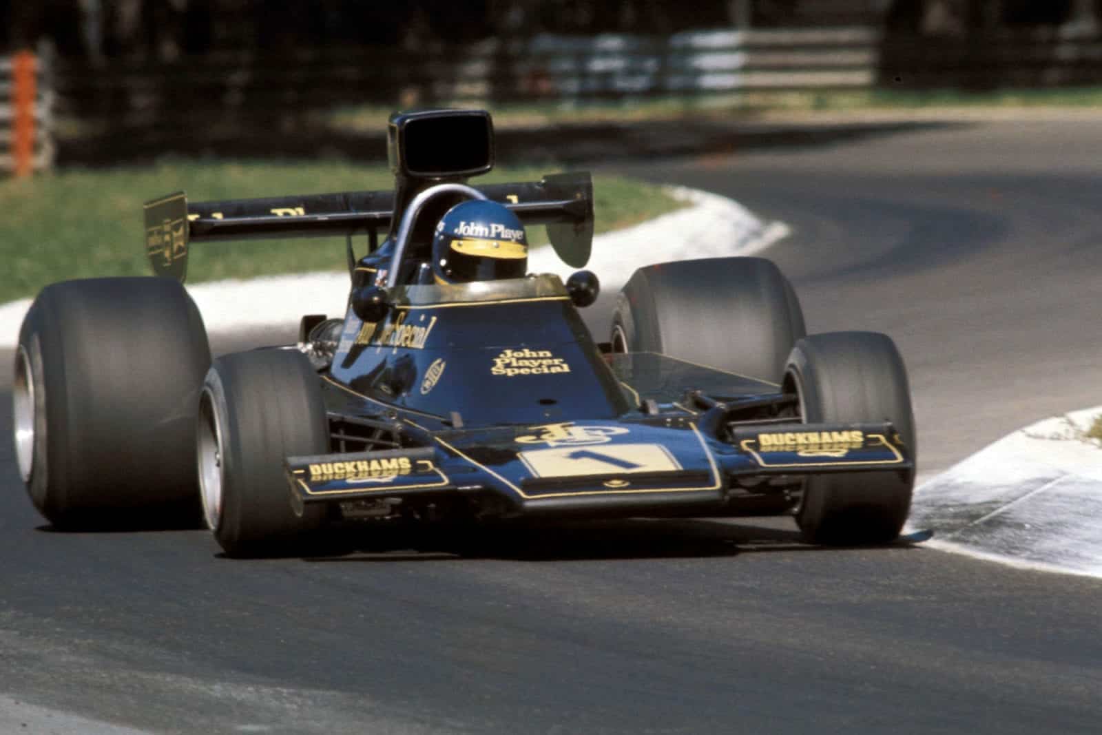 Ronnie Peterson driving for Lotus at the 1974 Italian Grand Prix.