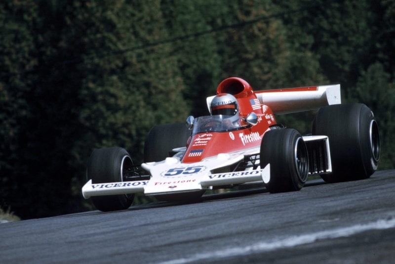 Mario Andretti driving a Parnelli at the 1974 United States Grand Prix.