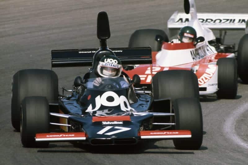 Shadow's Jean-Pierre Jarier on track at the 1975 Argentine Grand Prix.